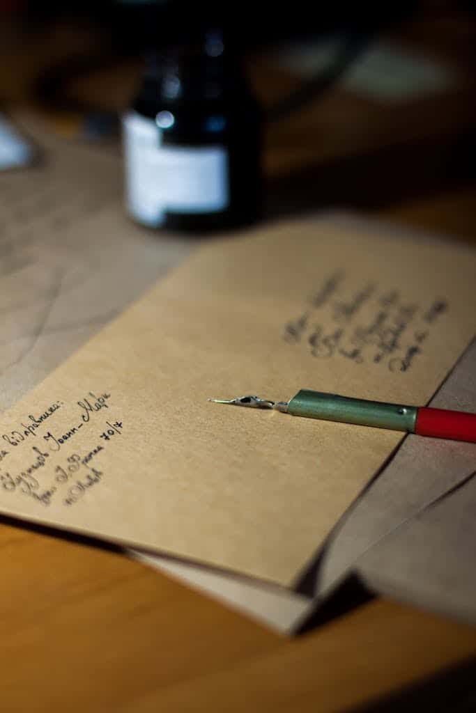 Brown Envelope with resignation letter on Table