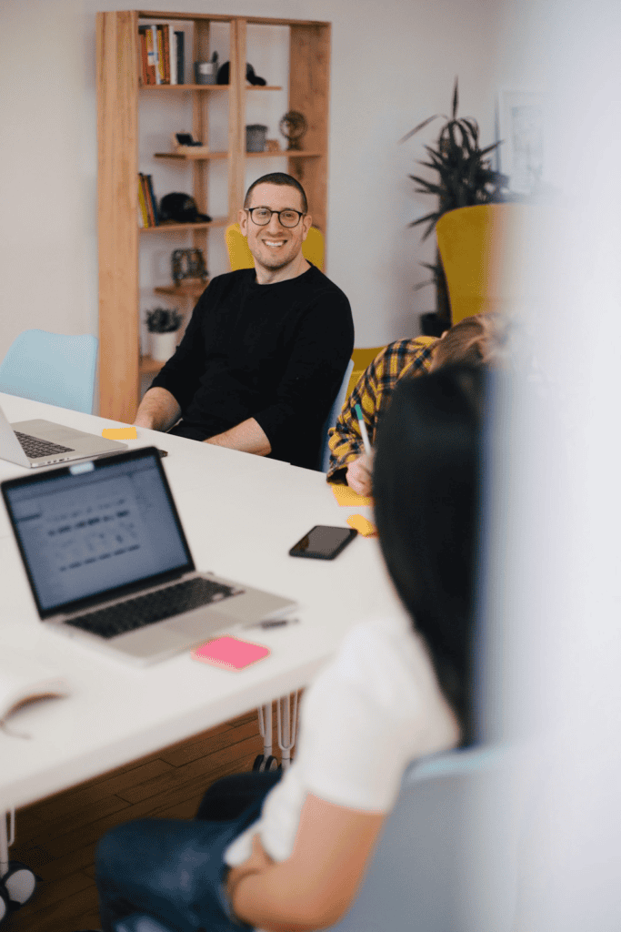 Interviewer happy upon at receiving compliments during a interview